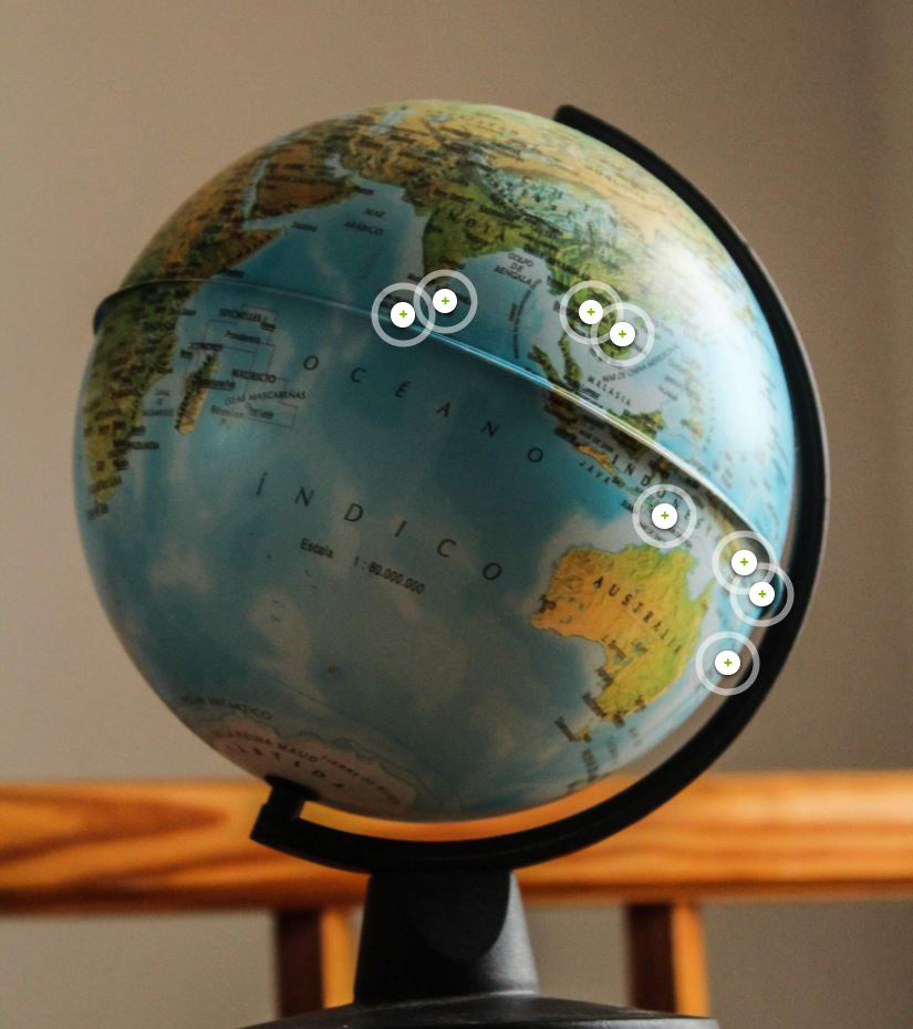 Globe with tags