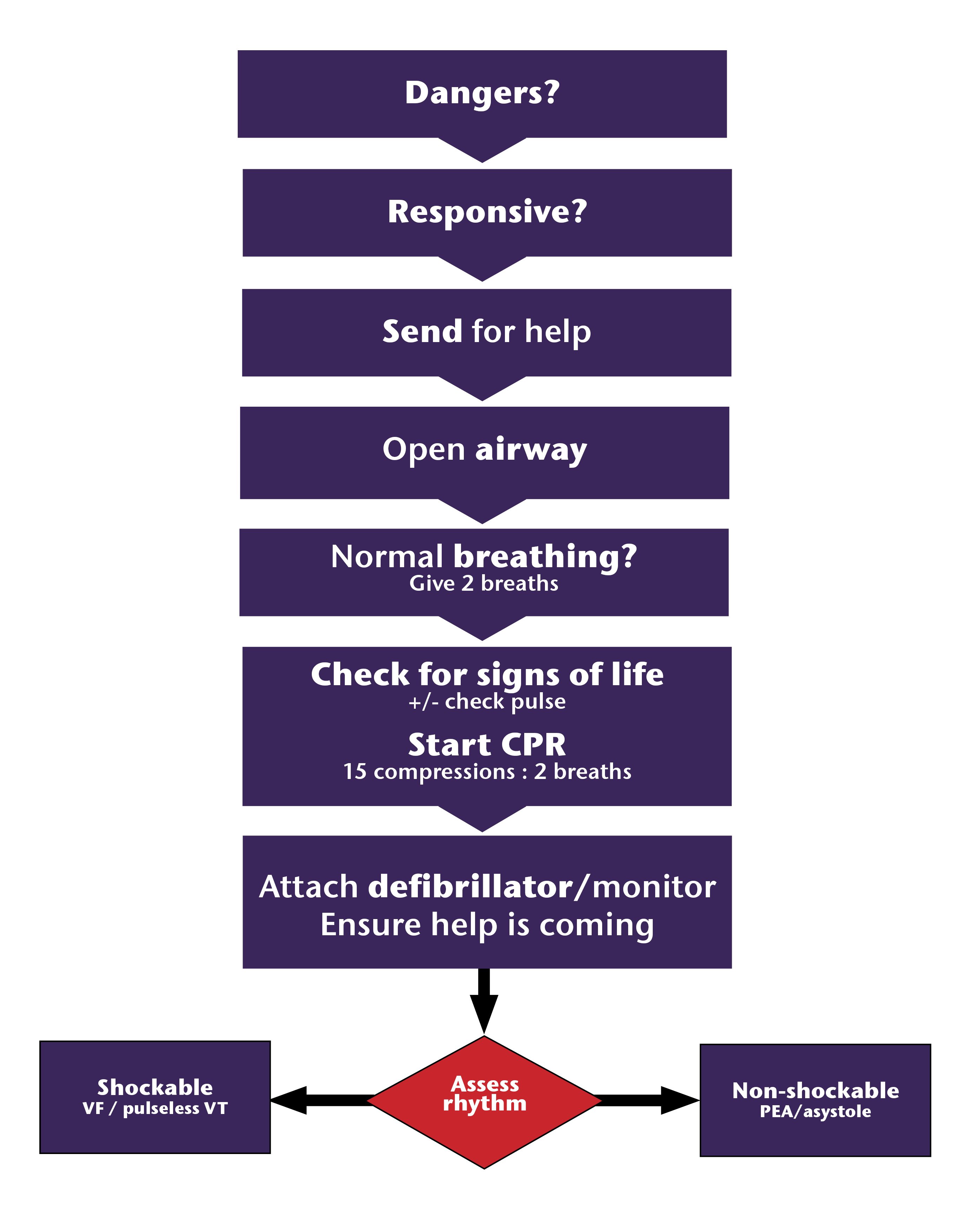 Cardiac arrest management algorithm